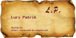 Lurz Patrik névjegykártya